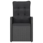 Set mobilier de exterior cu perne, 5 piese, negru, poliratan