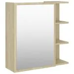 Dulap baie cu oglindă, stejar Sonoma, 62,5×20,5×64 cm