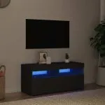 Comodă TV cu lumini LED, negru, 90x35x40 cm