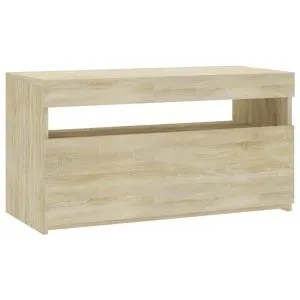 Comodă TV cu lumini LED, stejar sonoma, 75x35x40 cm