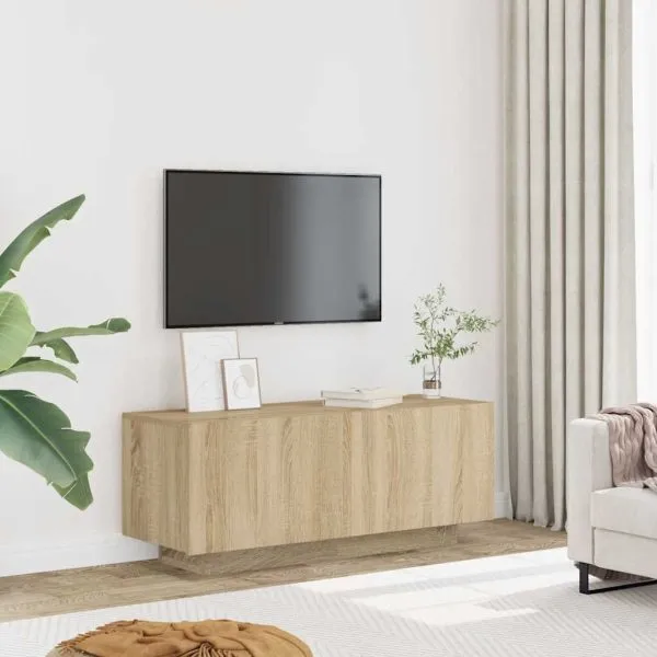 Comodă TV, stejar sonoma, 100x35x40 cm, lemn prelucrat