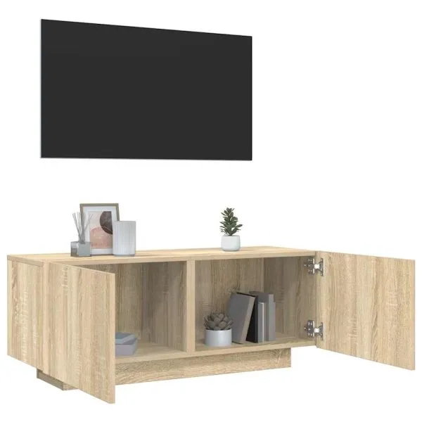 Comodă TV, stejar sonoma, 100x35x40 cm, lemn prelucrat