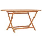 Set mobilier de exterior pliabil, 9 piese, lemn masiv de tec