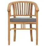Set mobilier de grădină cu perne, 5 piese, lemn masiv de tec