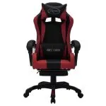 Scaun de jocuri cu LED RGB, roșu vin și negru, piele ecologică