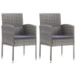 Set mobilier de grădină, 3 piese, antracit, poliratan