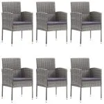 Set mobilier de grădină, 7 piese, antracit & gri, poliratan