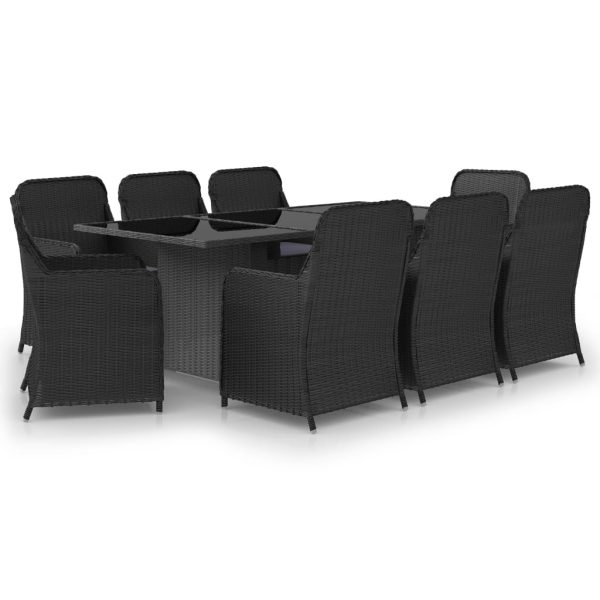 Set mobilier de grădină, 9 piese, poliratan