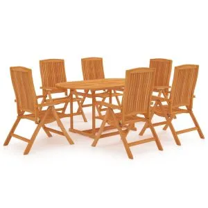 Set mobilier grădină, 7 piese, lemn masiv de tec