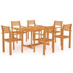 Set mobilier grădină, 7 piese, lemn masiv de tec