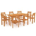 Set mobilier de grădină, 9 piese, lemn masiv de tec