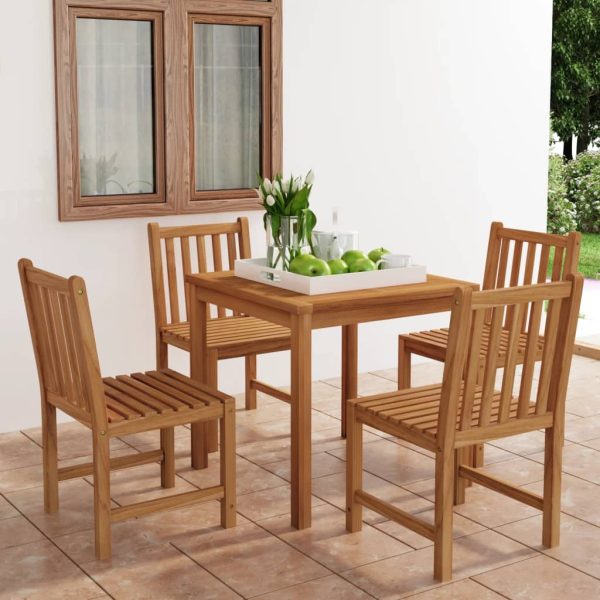 Set mobilier grădină, 5 piese, lemn masiv de tec