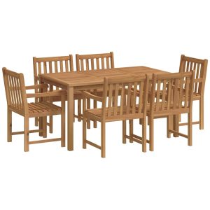 Set mobilier grădină, 7 piese, lemn masiv de tec
