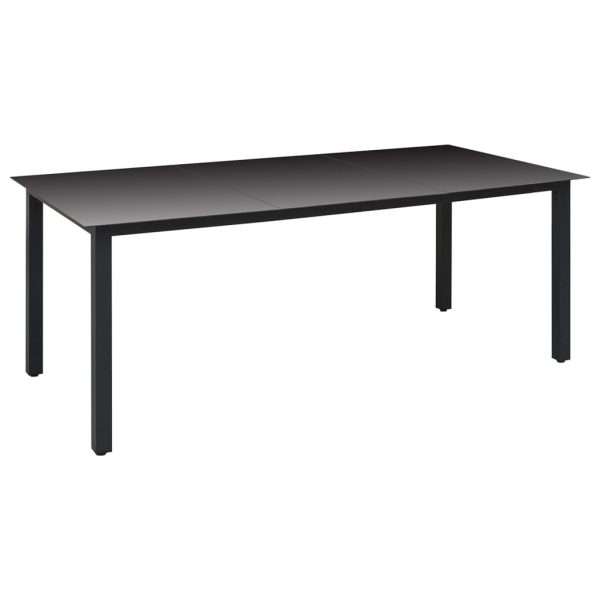 Set mobilier de grădină, 9 piese, negru