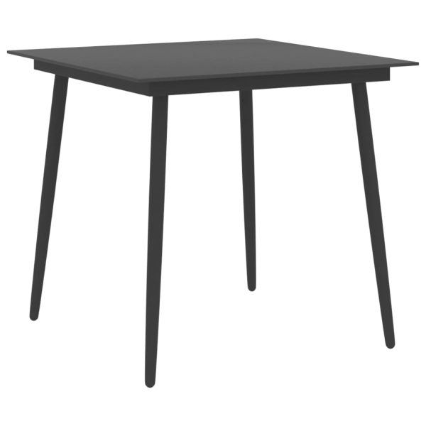 Set mobilier de grădină, 3 piese, negru
