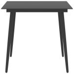 Set mobilier de grădină, 3 piese, negru