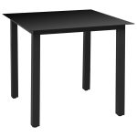 Set de masă pentru grădină, 3 piese, negru și maro