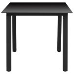 Set de masă pentru grădină, 3 piese, negru și maro
