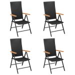 Set mobilier de grădină, 5 piese, negru și maro