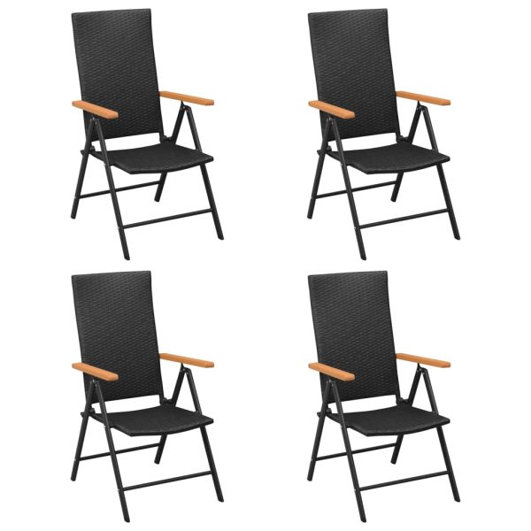 Set mobilier de grădină, 5 piese, negru și maro