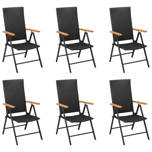 Set de masă pentru grădină, 7 piese, negru și maro