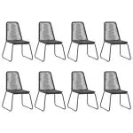 Set mobilier de grădină, 9 piese, negru, ratan PVC