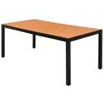 Set mobilier de grădină, 7 piese, negru și maro, ratan PVC
