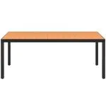 Set mobilier de grădină, 7 piese, negru și maro, ratan PVC