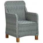 Set mobilier exterior cu perne, 9 piese, gri deschis, poliratan
