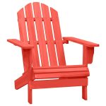 Scaun de grădină Adirondack, roșu, lemn masiv de brad