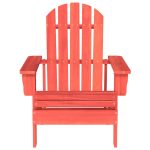 Scaun de grădină Adirondack, roșu, lemn masiv de brad