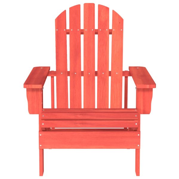 Scaun de grădină Adirondack, roșu, lemn masiv de brad