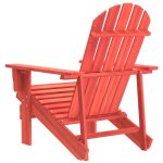 Scaun de grădină Adirondack, roșu, lemn masiv de brad
