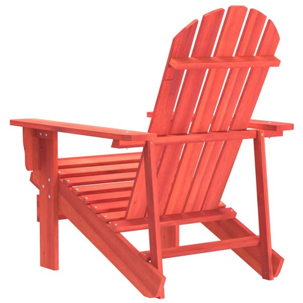 Scaun de grădină Adirondack, roșu, lemn masiv de brad