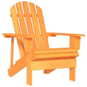 Scaun de grădină Adirondack, portocaliu, lemn masiv de brad
