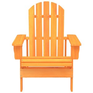 Scaun de grădină Adirondack, portocaliu, lemn masiv de brad