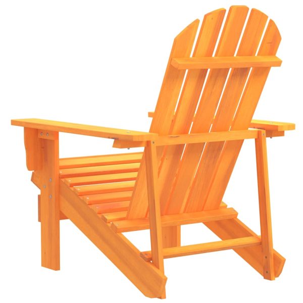 Scaun de grădină Adirondack, portocaliu, lemn masiv de brad