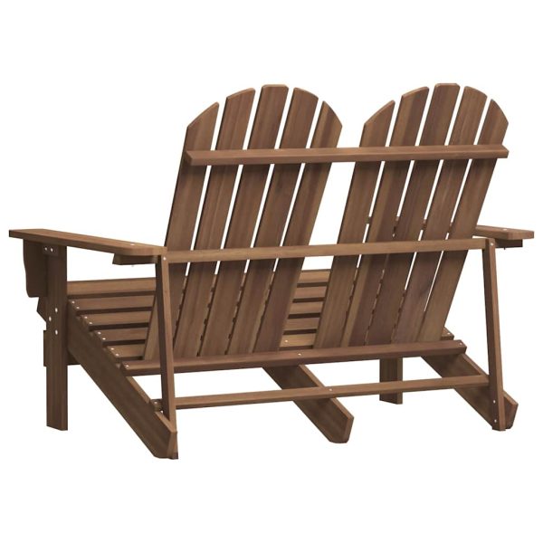 Scaun de grădină Adirondack cu 2 locuri, maro, lemn de brad