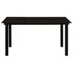Set mobilier de grădină, 7 piese, negru, sticlă și oțel