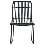 Set mobilier de exterior, 7 piese, negru, poliratan și sticlă