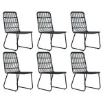 Set mobilier de exterior, 7 piese, poliratan și sticlă