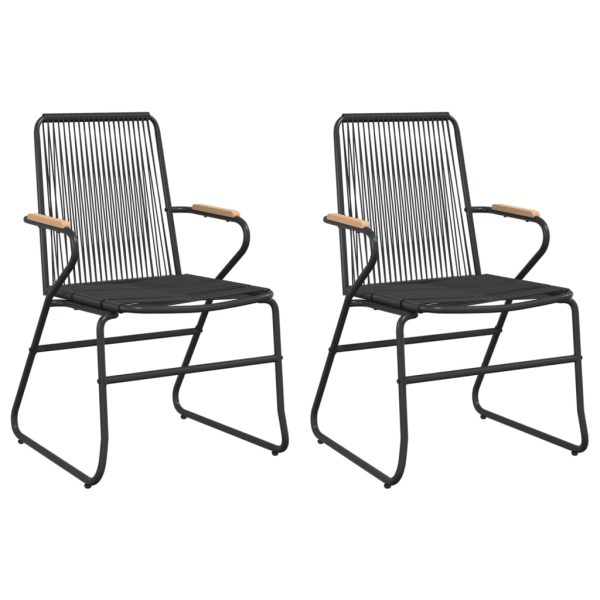 Set cu masă pentru grădină, 3 piese, negru, ratan PVC