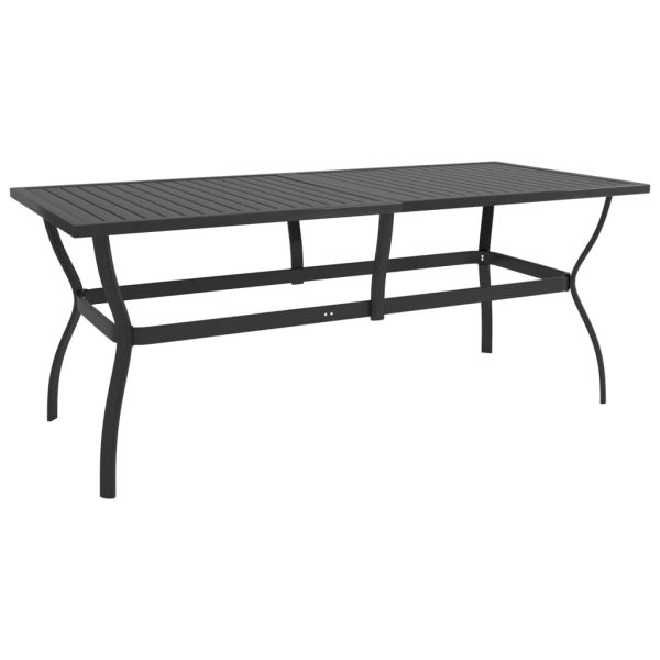 Set mobilier de grădină, 9 piese, textilenă și oțel inoxidabil