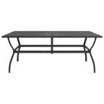 Set mobilier de grădină, 9 piese, textilenă și oțel inoxidabil