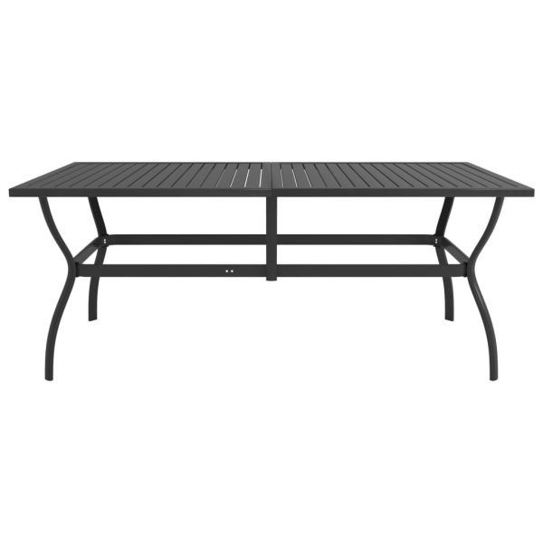 Set mobilier de grădină, 9 piese, textilenă și oțel inoxidabil