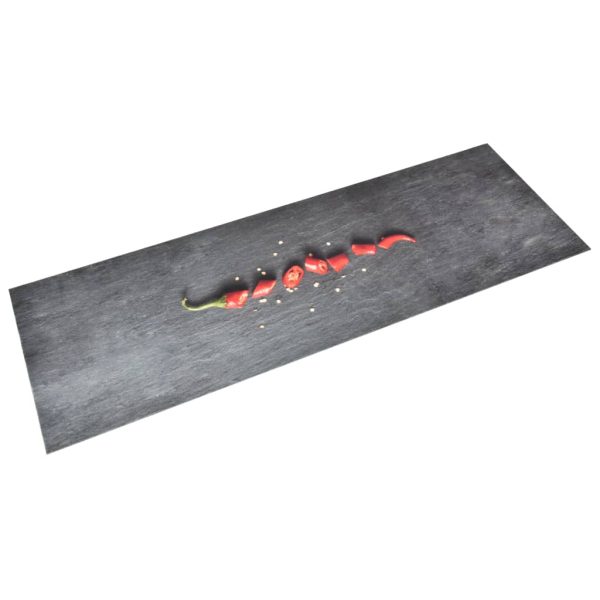 Covoraș bucătărie, lavabil, imprimeu ardei, 60×300 cm