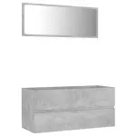 Set mobilier de baie, 2 piese, gri beton, PAL