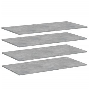 Plăci bibliotecă, 4 buc., gri beton, 100 x 50 x 1,5 cm, PAL