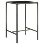 Set mobilier bar de grădină, cu perne, 5 piese, gri, poliratan