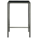 Set mobilier bar de grădină, cu perne, 5 piese, gri, poliratan